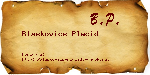 Blaskovics Placid névjegykártya